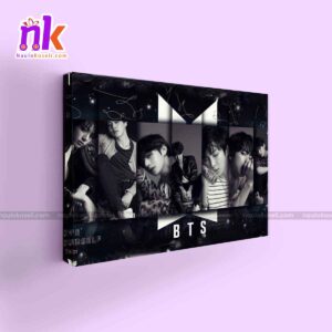 BW BTS Poster Wall Decor Framed Canvas