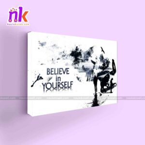 Believe in Yourself Quote Wall Decor Framed Canvas