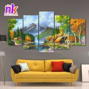 Five-Panel-Canvas-Art-Of-Beautiful-Scenery