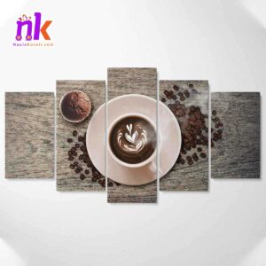 Five-Panel-Canvas-Art-Of-Minimalistic-Coffee-Table