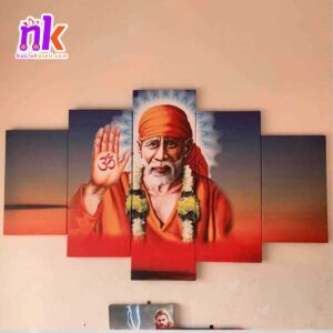 Five-Panel-Canvas-Art-Of-Sai-Baba