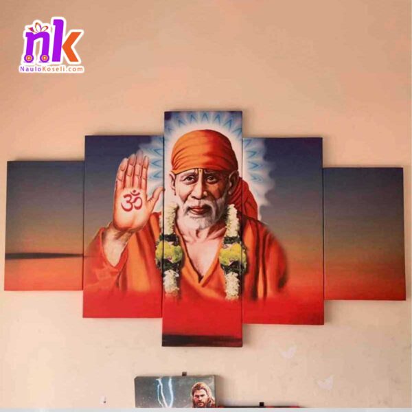 Five-Panel-Canvas-Art-Of-Sai-Baba