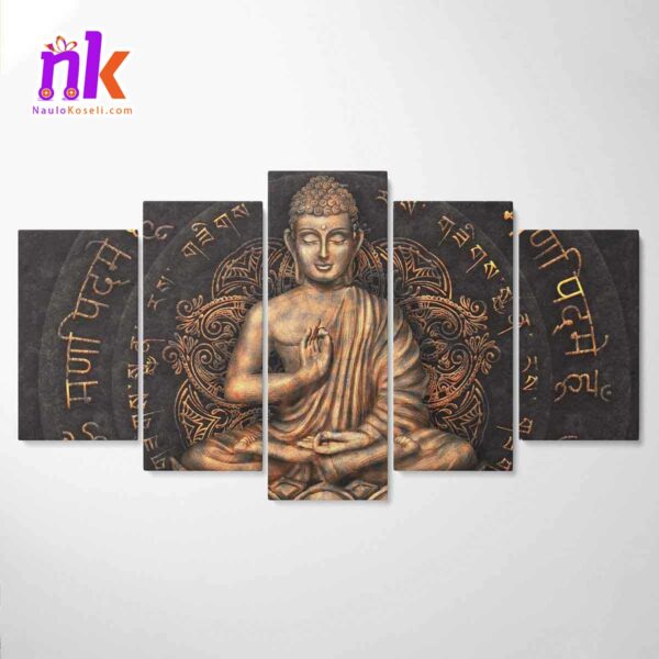 Five-Panel-Canvas-Art-Print-Of-Lord-Buddha