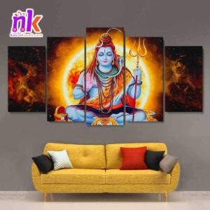 Five Panel Canvas Art Print of Lord Shiva