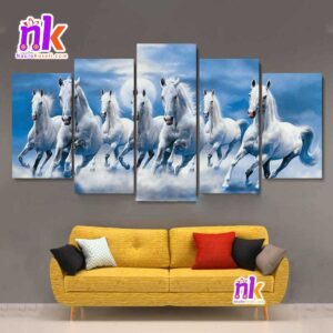 Five-Panel-Canvas-Art-Print-Of-Seven-Horse