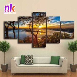 Five Panel Canvas Art Print Of Sunset (2)
