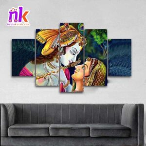 Five-Panel-Canvas-Art-Radha-Krishna-Looking-Each-Other