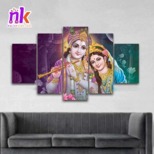Five-Panel-Canvas-Art-Radha-Krishna-Together