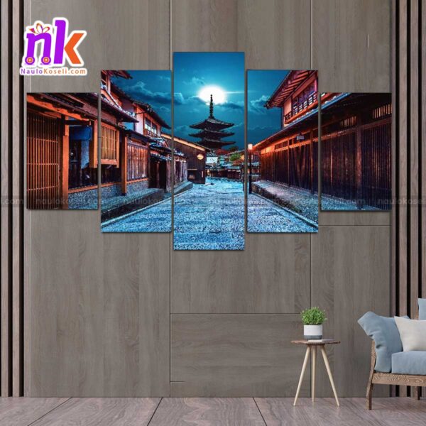 Five Panel Canvas Art Yasaka Pagoda