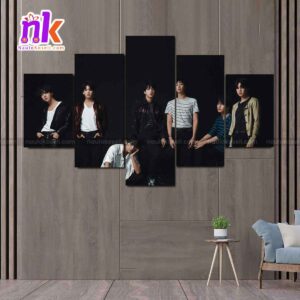 Five Panel Canvas of BTS Army