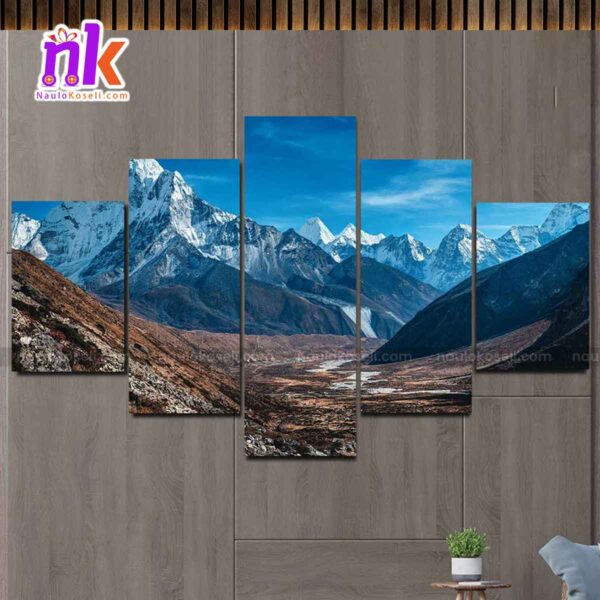Five Panel Canvas of Mountain