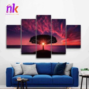 Five-panel-of-Universe-Series-Red-Sunset