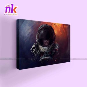 Girl-Astronaut-Sci-Fi-Illustration-Framed-Canvas