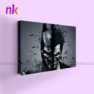 Joker-And-Batman-Illustration-Poster-Wall-Decor-Framed-Canvas