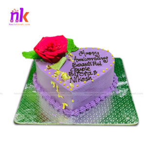Heart-Shaped Cake with Rose Toppings