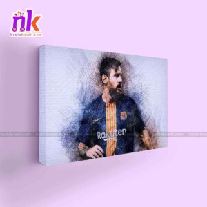 Messi-In-PSG-Jersey-Wall-Decor-Framed-Canvas