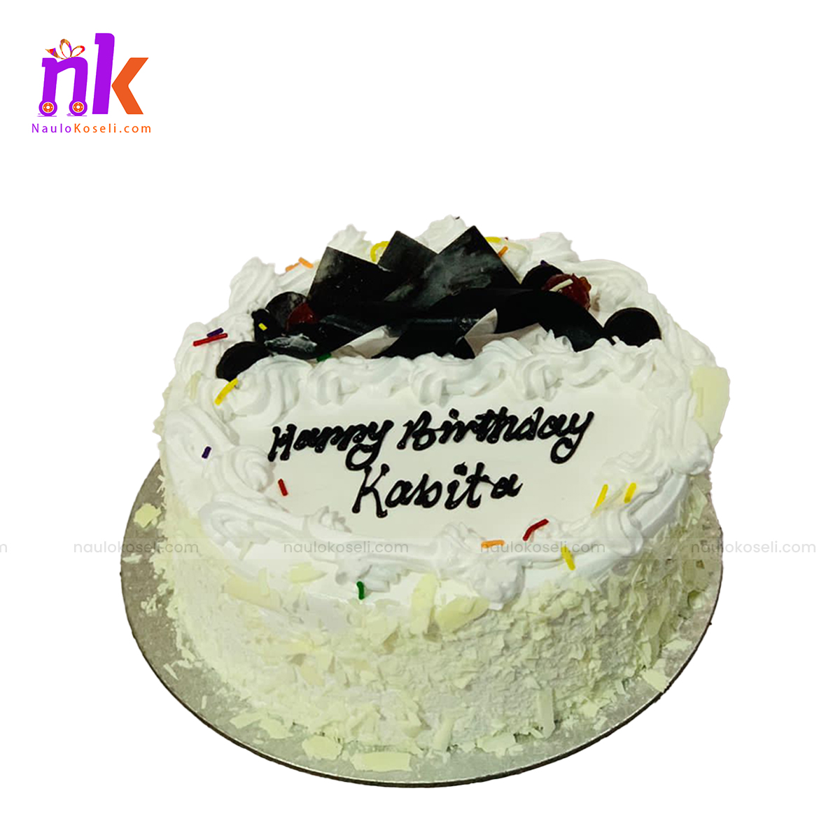 Simple Birthday Cake with Chocolate Topping -1 Pounds