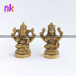 Brass Ganesh Laxmi Set 5.5 Cms | Statue | Worship | Puja Bhada