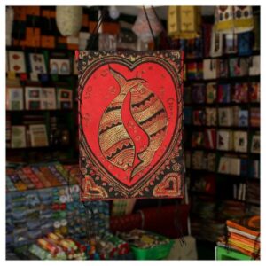 Red Fish Design Lokta Paper Lamp