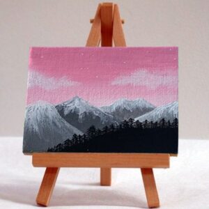 Pink Mountains Mini Canvas