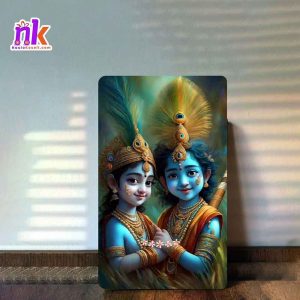 Printed Radha Krishna Wooden Framed Canvas