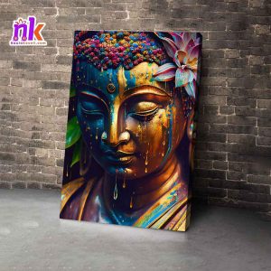 Buddha Illustrate Wooden Framed Canvas