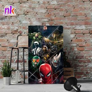 Spider man Illustrate Wooden Framed Canvas Design