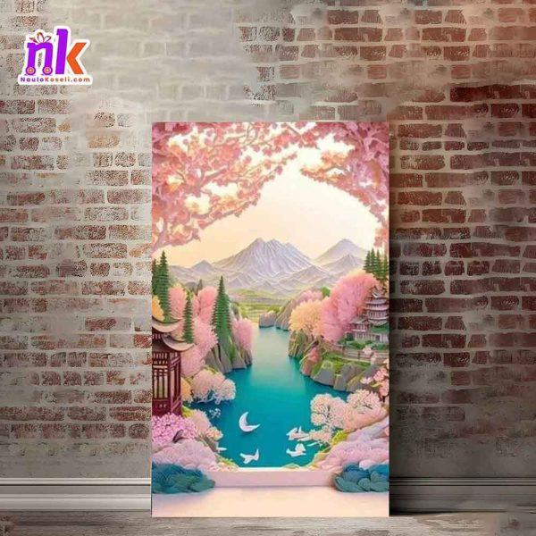 Nature Illustrate Wooden Framed Canvas Design