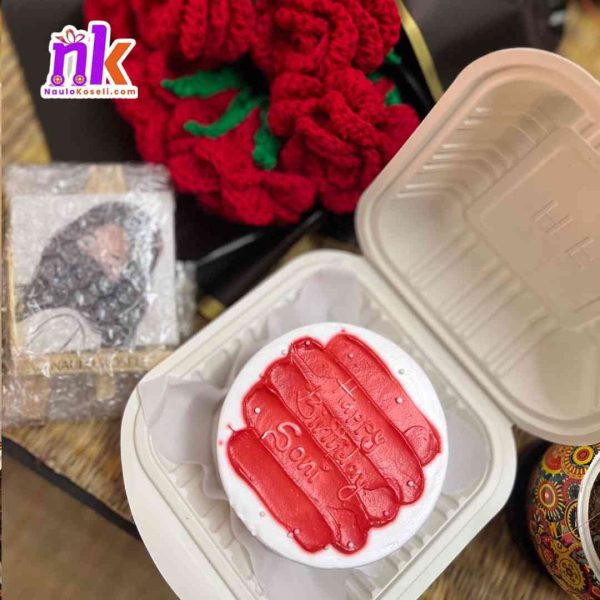 Bento Cake with Handmade Bouquet