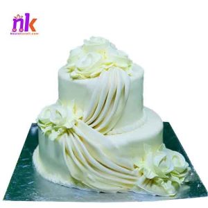 Wedding Cake with Rose Topping