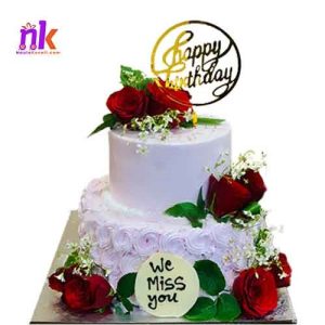 Rose Topping Birthday Cake